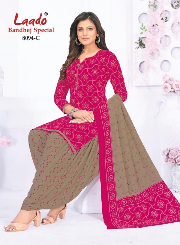 Laado Bandhani 8094 Cotton Patiyala Designer Dress Material